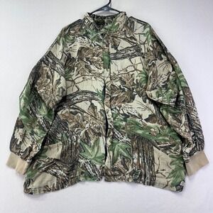 VTG 80s SPARTAN Shirt Mens Large RealTree Camo Stealthscreen Mesh‎ Full-Zip L/S